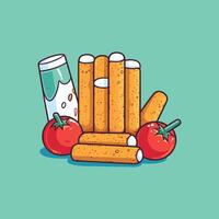 mozzarella sticks clip art illustration for menu, poster, web vector