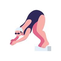 swimming sport flat style illustration design vector