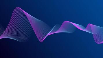 Abstract glowing wave lines on dark blue background. Dynamic wave pattern. Modern flowing wavy lines. Futuristic technology concept vector