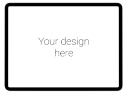 Front view mockup of white tablet PC without background. psd