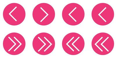 Left right chevron icons set. icon set editable color vector