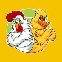 Rooster and duck vector