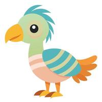 Dodo bird stands kawaii vector