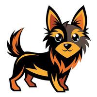 Dorkie dog play kawaii vector