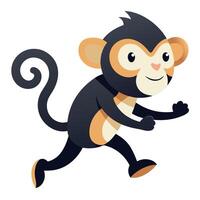 Douc monkey runs kawaii vector