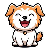 Double Doodle dog laughs kawaii vector