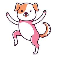 Double Doodle dog dancing kawaii vector
