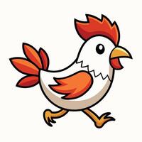 Dorking Chicken laughs kawaii vector