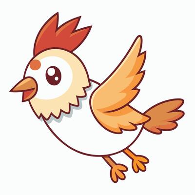 Dorking Chicken flies kawaii