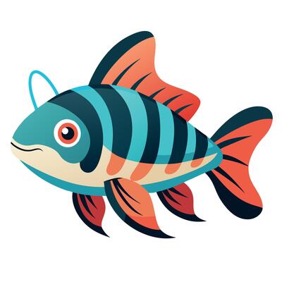 Danios fish stands kawaii