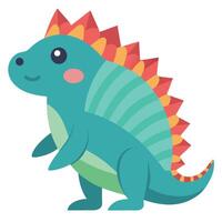 Dimetrodon dinosaur goes kawaii vector