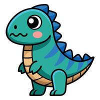 Dinosaur lies kawaii vector