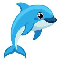 Dolphin learns kawaii vector