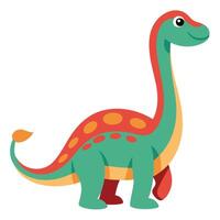 Diplodocus dinosaur walks kawaii vector