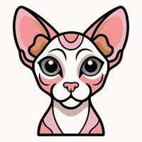 Devon Rex cat looks kawaii vector