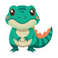 Cuviers Dwarf Caiman sits kawaii vector