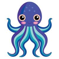 Cuttlefish octopus looks kawaii vector