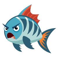 Danios fish angry kawaii vector
