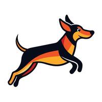 Deutsche Bracke dog jumps kawaii vector