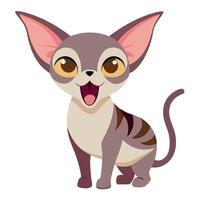 Devon Rex cat screams kawaii vector