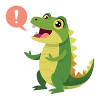 Cuviers Dwarf Caiman speaks kawaii vector