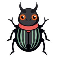 Darkling Beetle bug play kawaii vector