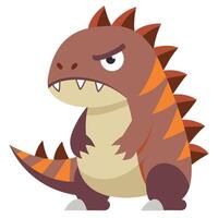 Dimetrodon dinosaur angry kawaii vector