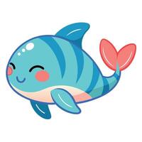 Danios fish sleeps kawaii vector