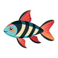 Danios fish speaks kawaii vector