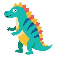 Dimetrodon dinosaur dancing kawaii vector