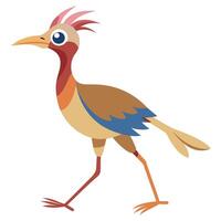 Dikkop bird walks kawaii vector