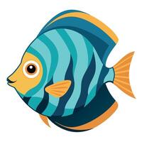 Discus fish walks kawaii vector