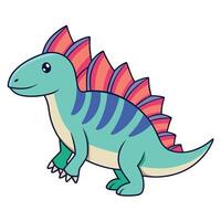 Dimetrodon dinosaur learns kawaii vector