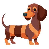 Dachshund dog stands kawaii vector