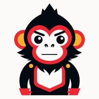 De Brazzas Monkey dancing kawaii vector