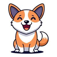 Dog laughs kawaii vector
