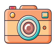 Retro digital camera icon illustration on white background vector