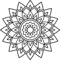 Boho Mandala Outline Art with Geometric Shapes and Floral Motifs, Black and White High Detail, Thin Line Maximalist Design vector