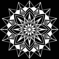 Boho Mandala Outline Art with Geometric Shapes and Floral Motifs, Black and White High Detail, Thin Line Maximalist Design vector