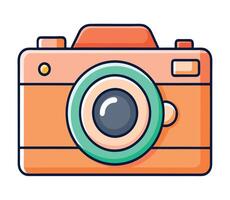 Retro digital camera icon illustration on white background vector