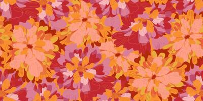 a colorful pattern with flowers on a red background vector