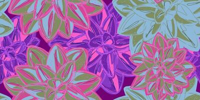 a colorful pattern with many different flowers vector