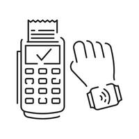Pos Terminal Payment line icon with Credit Card and Check line icon vector