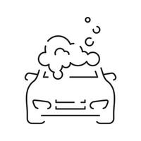 Car wash line icon. Automatic cleaning station linear signs. Bucket with foam bubbles, sponge and spray flat line icons. vector