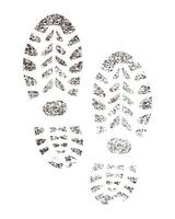 Abstract grunge shoe print isolated on white background vector