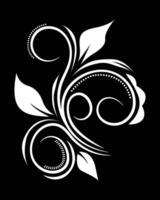 Abstract scroll leaf branch ornament vector