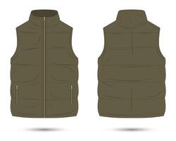 Bubble vest mockup front and back view vector