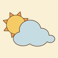 Sunny Flat Design Clipart vector