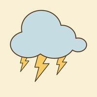 Thunder and Lightning Flat Design Clipart vector