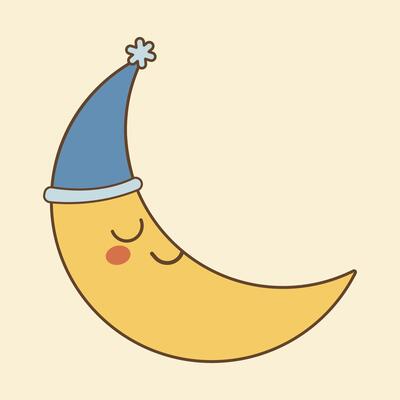 Half Moon Flat Design Clipart